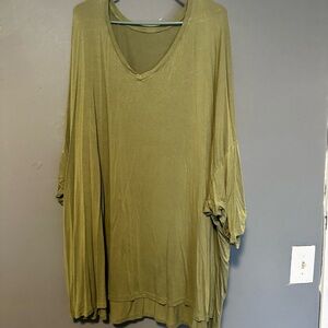 Olive Green Women's V-Neck Tunic Top